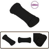 Arbeitsseil Schwarz 5 mm 100 m Polyester - Arbeitseil - Polyester Seil - Schnur - Baumarkt - Gartenseil Arbeitsseil Schwarz 5 mm 100 m Polyester - Arbeitseil - Polyester Seil - Schnur - Baumarkt - Gartenseil von VIDAXL