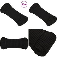 Arbeitsseil Schwarz 5 mm 50 m Polyester - Arbeitseil - Polyester Seil - Geflochtenes Seil - Baumarkt Zubehör - Gartenseil - Home & Living Arbeitsseil Schwarz 5 mm 50 m Polyester - Arbeitseil - Polyester Seil - Geflochtenes Seil - Baumarkt Zubehör - Gartenseil - Home & Living von VIDAXL