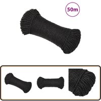 Arbeitsseil Schwarz 8 mm 50 m Polypropylen - Arbeiten Seil - Baumaterialien - Gartenseil - Polyester Seil - Hochfestes Seil Arbeitsseil Schwarz 8 mm 50 m Polypropylen - Arbeiten Seil - Baumaterialien - Gartenseil - Polyester Seil - Hochfestes Seil von VIDAXL