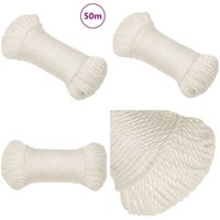 Arbeitsseil Weiß 6 mm 50 m Polypropylen - Arbeiten Seil - Baumaterialien - Werkzeug Zubehör - Gartenarbeit - Schlauchband - Home & Living von VIDAXL