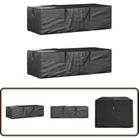 Aufbewahrungstasche für Gartenkissen 2 Stk. Schwarz 135x40x55cm - Gartenabdeckung - Aufbbewahrungsbox - Gartendecke - Wetterfeste Tasche Aufbewahrungstasche für Gartenkissen 2 Stk. Schwarz 135x40x55cm - Gartenabdeckung - Aufbbewahrungsbox - Gartendecke - Wetterfeste Tasche von VIDAXL