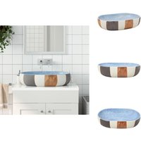 Vidaxl - Aufsatzwaschbecken Mehrfarbig Oval 59x40x14 cm Keramik - Badezimmersanierung - Handgefertigtes Waschbecken - Keramikwaschbecken Vidaxl - Aufsatzwaschbecken Mehrfarbig Oval 59x40x14 cm Keramik - Badezimmersanierung - Handgefertigtes Waschbecken - Keramikwaschbecken von VIDAXL