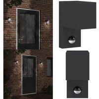 Außenwandleuchte mit Sensor Schwarz Aludruckguss - Outdoor-Beleuchtung - Wandleuchte - Bewegungsmelder - LED-Leuchte - Gartenbeleuchtung - Home & von VIDAXL