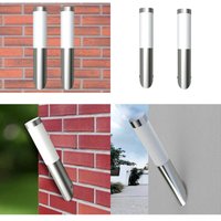 Außenwandleuchten 2 Stk. Edelstahl - Outdoor-Beleuchtung - Edelstahl Wandleuchte - Gartenbeleuchtung - led Wandleuchte - Außenstehleuchte - Home & von VIDAXL