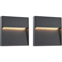 Bonnevie - Außenwandleuchten 2 Stk. led 3W Schwarz Quadratisch vidaXL653104 von BONNEVIE