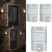 Außenwandleuchten mit Bewegungsmelder 2 Stk. Silbern Edelstahl - Outdoor-Beleuchtung - Gartenbeleuchtung - Wandleuchte - LED-Leuchte Außenwandleuchten mit Bewegungsmelder 2 Stk. Silbern Edelstahl - Outdoor-Beleuchtung - Gartenbeleuchtung - Wandleuchte - LED-Leuchte von VIDAXL