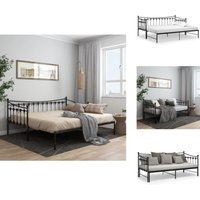 Vidaxl - Ausziehsofa Bettgestell Schwarz Metall 90x200 cm - Sofabet - Ausziehsofa - Schlafsofa - Gästebett - Doppelbett von VIDAXL