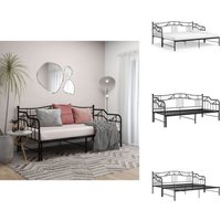 Vidaxl - Ausziehsofa Bettgestell Schwarz Metall 90x200 cm - Sofabett - Ausziehsofa - Schlafsofa - Gästebett - Bettgestell von VIDAXL