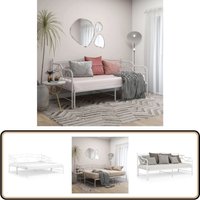 Ausziehsofa Bettgestell Weiß Metall 90x200 cm - Ausziehsofa - Bettgestell - Schlafsofa - Gästebett - Wohnzimmermöbel Ausziehsofa Bettgestell Weiß Metall 90x200 cm - Ausziehsofa - Bettgestell - Schlafsofa - Gästebett - Wohnzimmermöbel von VIDAXL