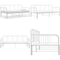 Vidaxl - Ausziehsofa Bettgestell Weiß Metall 90x200 cm - Ausziehsofa - Schlafsofa - Gästebett - Bettgestell - Metallbett - Home & Living von VIDAXL