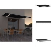 Automatische Markise mit led Windsensor 500x300 cm Anthrazit - Gartenmarkise - Terrassenüberdachung - Sonnenschutz - Markisentuch - Aluminium Markise von VIDAXL