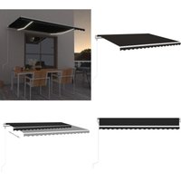 Automatische Markise mit led & Windsensor 450x350 cm Anthrazit - Gelenkarm Markise - Outdoor Markise - Elektrische Markise - Wind Sensor - led von VIDAXL