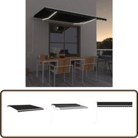 Automatische Markise mit led & Windsensor 450x350 cm Anthrazit - Gelenkarm Markise - Outdoor Markise - Elektrische Markise - Wind Sensor - led von VIDAXL