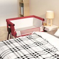 Vidaxl - Babybett mit Matratze Rot Leinenstoff von VIDAXL