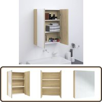 Vidaxl - Bad-Spiegelschrank 60x15x75 cm mdf Weiß und Eiche-Optik - Badezimmerspiegel - Spiegelschrank - Badmöbel - Aufbewahrung Im Badezimmer Vidaxl - Bad-Spiegelschrank 60x15x75 cm mdf Weiß und Eiche-Optik - Badezimmerspiegel - Spiegelschrank - Badmöbel - Aufbewahrung Im Badezimmer von VIDAXL