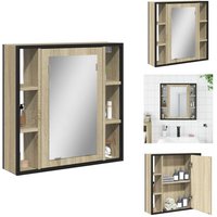 Vidaxl - Bad-Spiegelschrank Sonoma-Eiche 60x16x60 cm Holzwerkstoff - Badezimmerspiegel - Spiegelschrank - Holzwerkstoff Möbel - Aufbewahrungsschrank von VIDAXL