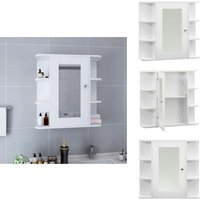 Bad-Spiegelschrank Weiß 66x17x63 cm mdf - Spiegelschrank - Badspiegel - Badezimmermöbel - Aufbewahrung Im Bad - Schreibtischorganizer von VIDAXL