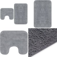 Badematten-Set 2-tlg. Stoff Grau - Badematte - Badematten - Home & Living - Grau von VIDAXL