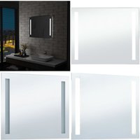 Vidaxl - Badezimmer-Wandspiegel mit LEDs 80x60 cm - led Badezimmerspiegel - Spiegelschrank Mit Beleuchtung - Wandspiegel Mit Lichträndern von VIDAXL