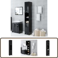 Vidaxl - Badezimmerschrank Schwarz 30x30x183,5 cm Holzwerkstoff - Badezimmermöbel - Schrank - Holzschrank - Spiegelschrank - Stauraum Vidaxl - Badezimmerschrank Schwarz 30x30x183,5 cm Holzwerkstoff - Badezimmermöbel - Schrank - Holzschrank - Spiegelschrank - Stauraum von VIDAXL