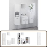 Badmöbel-Set Weiß Holzwerkstoff - Badmöbel Set - Badezimmermöbel - Duschkabine - Spiegelschrank - Waschbeckenunterschrank von VIDAXL