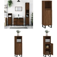 Vidaxl - Badschrank Braun Eichen-Optik 30x30x100 cm Holzwerkstoff - Badeschrank - Badezimmermöbel - Holzwerkstoff - Eichendekor - Industrieller Stil von VIDAXL