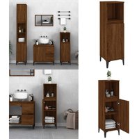 Vidaxl - Badschrank Braun Eichen-Optik 30x30x100 cm Holzwerkstoff - Badezimmermöbel - Holzbadschrank - Unterschrank - Spiegelschrank von VIDAXL