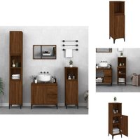 Vidaxl - Badschrank Braun Eichen-Optik 30x30x100 cm Holzwerkstoff - Badezimmermöbel - Holzbadschrank - Unterschrank - Spiegelschrank von VIDAXL