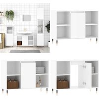 Vidaxl - Badschrank Hochglanz-Weiß 80x33x60 cm Holzwerkstoff - Badeschrank - Holzwerkstoff - Weißer Badschrank - Badezimmermöbel - Spiegelschrank Vidaxl - Badschrank Hochglanz-Weiß 80x33x60 cm Holzwerkstoff - Badeschrank - Holzwerkstoff - Weißer Badschrank - Badezimmermöbel - Spiegelschrank von VIDAXL
