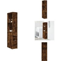 Vidaxl - Badschrank Schmal mit Rollen Räuchereiche Holzwerkstoff - Schmaler Badezimmerschrank - Badezimmerschrank Schmal - Schmale Badezimmerschränke Vidaxl - Badschrank Schmal mit Rollen Räuchereiche Holzwerkstoff - Schmaler Badezimmerschrank - Badezimmerschrank Schmal - Schmale Badezimmerschränke von VIDAXL