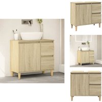 Vidaxl - Badschrank Sonoma-Eiche 65x33x60 cm Holzwerkstoff - Badezimmermöbel - Badschrank - Schubladenschrank - Unterschrank - Holzschrank Vidaxl - Badschrank Sonoma-Eiche 65x33x60 cm Holzwerkstoff - Badezimmermöbel - Badschrank - Schubladenschrank - Unterschrank - Holzschrank von VIDAXL