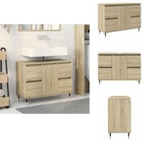 Vidaxl - Badschrank Sonoma-Eiche 80x33x60 cm Holzwerkstoff - Badezimmerschrank - Badezimmerschränke - Badschrank - Badschränke Vidaxl - Badschrank Sonoma-Eiche 80x33x60 cm Holzwerkstoff - Badezimmerschrank - Badezimmerschränke - Badschrank - Badschränke von VIDAXL
