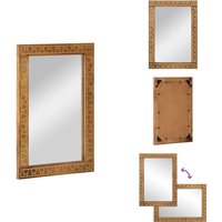 Vidaxl - Badspiegel 50x70x2,5 cm Massivholz Mango und Glas - Badezimmerspiegel - Mangoholz Spiegel - Handgefertigter Spiegel - Vintage Spiegel von VIDAXL