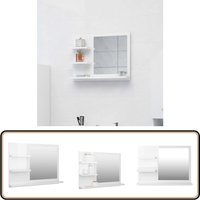 Badspiegel Hochglanz-Weiß 60x10,5x45 cm Holzwerkstoff - Badspiegel - Wandspiegel - Badezimmerspiegel - Spiegelschrank - Kosmetikspiegel von VIDAXL