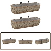 Balkon-Blumentöpfe 2 Stk. Weide mit PE-Auskleidung 60 cm - Balkonpflanzentopf - Weidenkorb - Blumenerde - Gartendeko - Kräutergarten Balkon-Blumentöpfe 2 Stk. Weide mit PE-Auskleidung 60 cm - Balkonpflanzentopf - Weidenkorb - Blumenerde - Gartendeko - Kräutergarten von VIDAXL