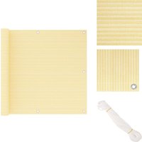 Balkon-Sichtschutz Beige 90x500 cm hdpe - Balkon Sichtschutz - hdpe Sichtschutz - Privatsphäre Balkon - Balkonsonne - uv Schutz von VIDAXL