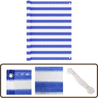 Vidaxl - Balkon-Sichtschutz Blau und Weiß 120x400 cm hdpe - Balkon Sichtschutz - hdpe Sichtschutz - Windsack - Wasserdichter Sichtschutz - uv von VIDAXL