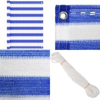 Vidaxl - Balkon-Sichtschutz Blau und Weiß 90x300 cm hdpe - Balkon Sichtschutz - hdpe Sichtschutz - Windsack - Wasserdichter Sichtschutz - uv von VIDAXL