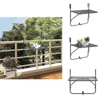 Balkontisch Schwarz 60x40 cm Stahl - Balkentisch - Balkonmöbel - Gartentisch - Stahlttisch - Schwarz von VIDAXL