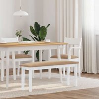 Bank 110 cm Weiß Massivholz Gummibaum - Vidaxl Bank 110 cm Weiß Massivholz Gummibaum - Vidaxl von VIDAXL