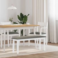 Bank 110 cm Weiß Massivholz Gummibaum - Vidaxl Bank 110 cm Weiß Massivholz Gummibaum - Vidaxl von VIDAXL