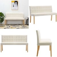 Vidaxl - Bank 140 cm Creme Samt - Samtsofa - Wohnzimmersitzgelegenheit - Bequeme Bank - Cremefarbene Bank - Steppdesign - Home & Living von VIDAXL