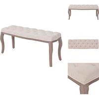 Vidaxl - Bank Leinen Massivholz 110 x 38 x 48 cm Cremeweiß - Wohnzimmerbank - Leinensofa - Cremefarbene Bank - Bequeme Bank - Holzrahmen von VIDAXL