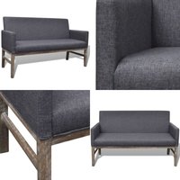 Vidaxl - Bank mit Polsterung Stoff Kautschukholz Dunkelgrau - Sofa - Wohnlandschaft - Sessel - Grau - Dunkelgrau - Home & Living Vidaxl - Bank mit Polsterung Stoff Kautschukholz Dunkelgrau - Sofa - Wohnlandschaft - Sessel - Grau - Dunkelgrau - Home & Living von VIDAXL