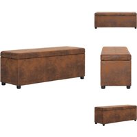 Vidaxl - Bank mit Staufach 116 cm Braun Wildleder-Optik - Sitzbank - Wohnzimmer Dekoration - Aufbewahrungsbox - Möbel - Wildleder Optik Vidaxl - Bank mit Staufach 116 cm Braun Wildleder-Optik - Sitzbank - Wohnzimmer Dekoration - Aufbewahrungsbox - Möbel - Wildleder Optik von VIDAXL