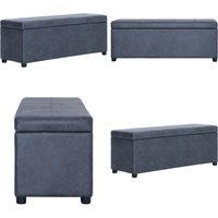 Vidaxl - Bank mit Staufach 116 cm Grau Wildleder-Optik - Sitzbank - Wohnzimmer Dekoration - Aufbewahrungsbox - Grau - Wildleder Optik - Home & Living von VIDAXL