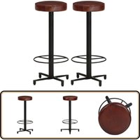 Barhocker 2 Stk. 76 cm Echtleder - Echtleder Barhocker - Barstühle - Küchenhocker - Thekenhocker - Wohnzimmer Dekoration von VIDAXL