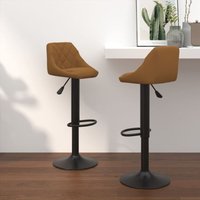 Barhocker 2 Stk. Braun Samt Vidaxl 986954 von VIDAXL