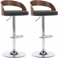 Barhocker 2 Stk. Dunkelgrau Stoff und Bugholz Vidaxl von VIDAXL