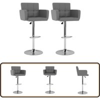 Vidaxl - Barhocker 2 Stk. Grau Kunstleder - Barhocker - Küchenhocker - Sitzhocker - Grau - Kunstleder von VIDAXL